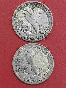 (2) Walking Liberty Half Dollars, 1945-D & 1941