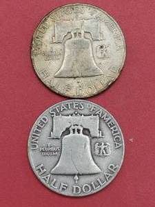 (2) Franklin Half Dollars, 1959-D & 1953-D