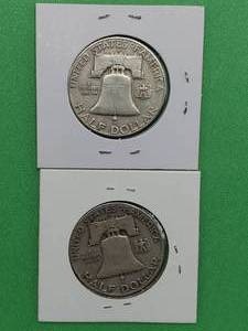 (2) Franklin Half Dollars, 1951-S & 1952-S