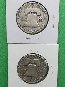 (2) Franklin Half Dollars, 1950-D & 1961-D