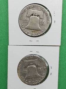 (2) Franklin Half Dollars, 1952 & 1962
