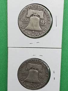 (2) Franklin Half Dollars, 1957-D & 1959-D