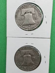(2) Franklin Half Dollars, 1954-D & 1957-D