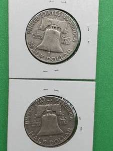(2) Franklin Half Dollars, 1958-D & 1962-D