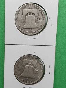(2) Franklin Half Dollars, 1953-D & 1958-D