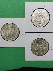 (3) 1964 90% Silver Kennedy Half Dollars