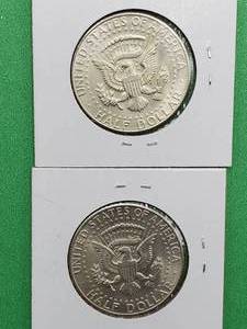 (2) 1964 90% Silver Kennedy Half Dollars