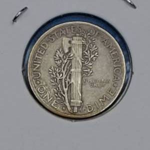 1945 Micro S Mercury Dime PLUS 10 Mercurey Dimes--90% Silver