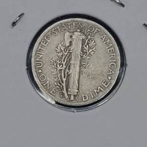 1945 Micro S Mercury Dime PLUS 10 Mercurey Dimes--90% Silver