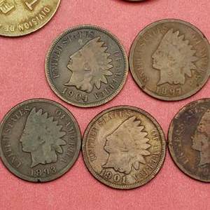 9 Indianhead Cents & 40 Copper Coins