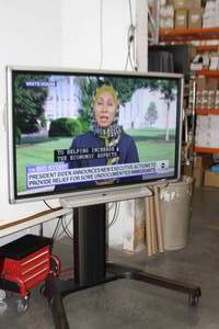 lot 52 image: Sharp PN-L602B Professional  Commercial HD Touchscreen LCD Monitor  Display  TV on Chief Rolling Stand  Cart