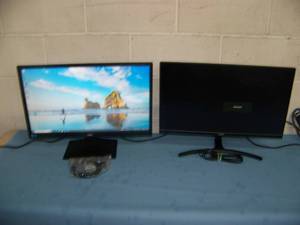 lot 83 image: (2) 23.8 Acer and AOC LCD Computer  PC Monitors
