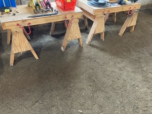 (4) Sawhorses & (2) Table Tops 2x4