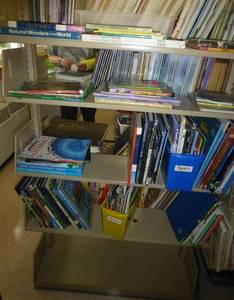 lot 207 image: Shelving unit and books - Science, sports, vehicles, animals