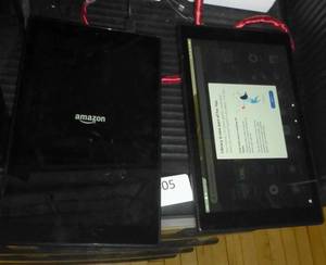 lot 418 image: TWO Amazon fire tablets