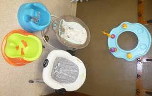 lot 729 image: Two baby chairs and Two boosters and play ring