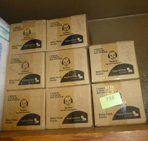 lot 733 image: 8 cases of Gerber Vegetable puree - carrots, green beans, sweet potato