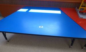 lot 827 image: TWO Blue kids tables