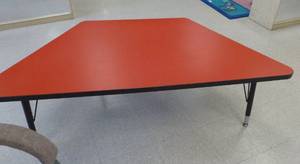 lot 828 image: TWO Red kids tables