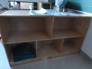 lot 901 image: Wood Storage cabinet, open side