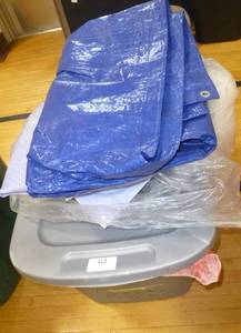 lot G2 image: tote of table cloths
