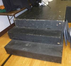 lot G9 image: Wood Stage - 3 sections 4x8ft plus 2 sets of stairs