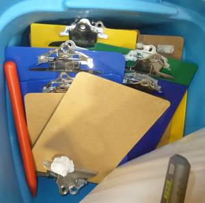 lot G73 image: Lot of 3 ring binders and clip boards