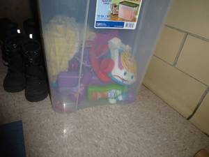 lot O68 image: Pile of kids clothes, snow boots and pants