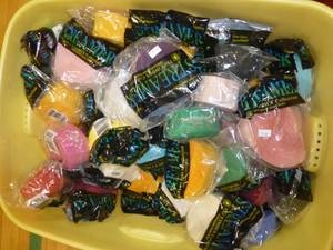 lot G102 image: 2 totes full of new packages of streamers of all different colors