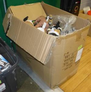 lot E26 image: Large box of stuffed KungFu Pandas, guessing 100