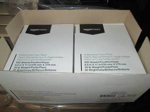 lot O150 image: Case of 8.5 x 11 paper, missing 2 reams