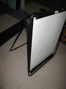 lot C307 image: White board, double sided on folding stand