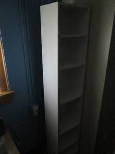 lot 370 image: Tall narrow white shelf