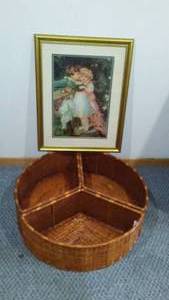 lot 799 image: Stackable Wicker Wedges (3) and More.