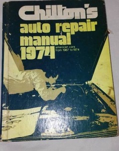 lot 825 image: Chiltons Auto repair manual 1974.