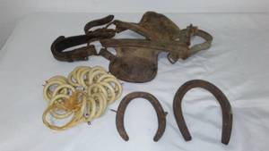 lot 845 image: Equestrian Head Gear with Blinders and More.