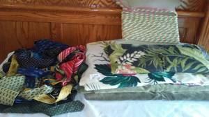 lot 868 image: Fabric, 100% Silk Ties and Cording.