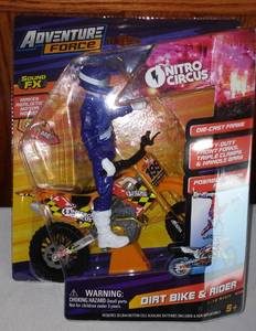 lot 881 image: Adventure Force Nitro Circus Dirt Bike with Rider