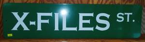 lot 748 image: X Files St. Metal Sign.