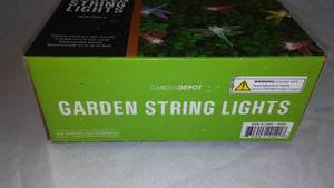 lot 730 image: Dragonfly Solar Powered LED Garden String Lights, 40 LEDs New.