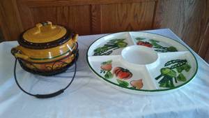 lot 920 image: Celebration Home Is Stoneware & Carrier, Platter