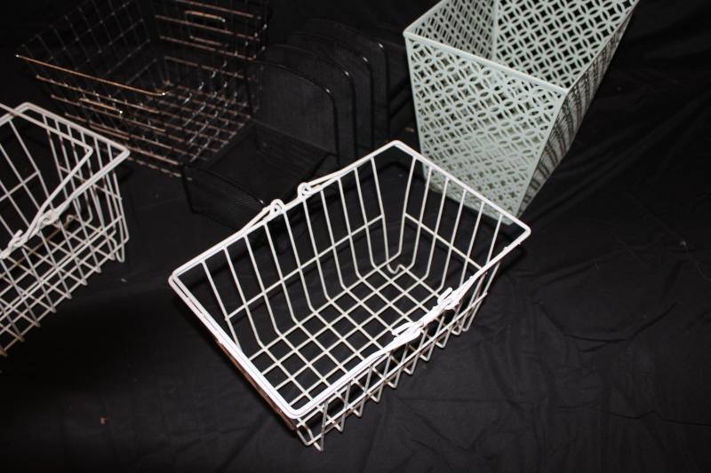 Wire Baskets and office organizer lot of 5