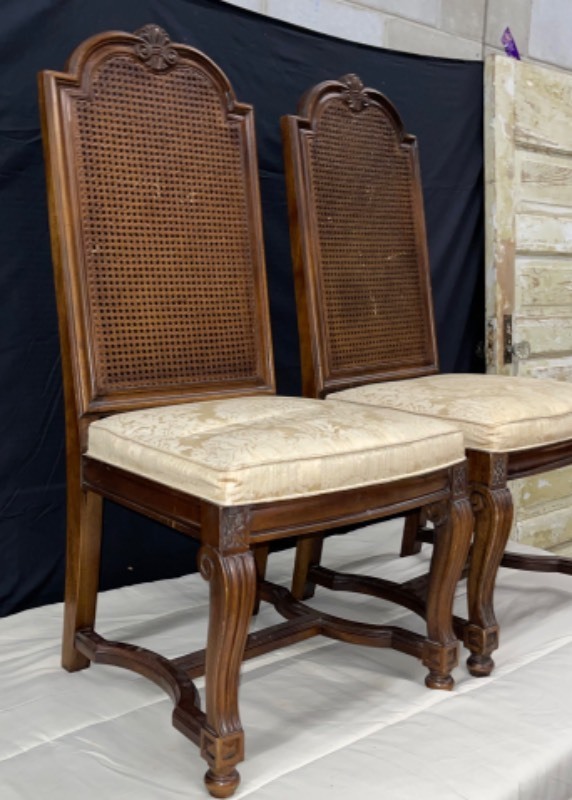 Set of 2 Dining Room Chairs with Cane Back
