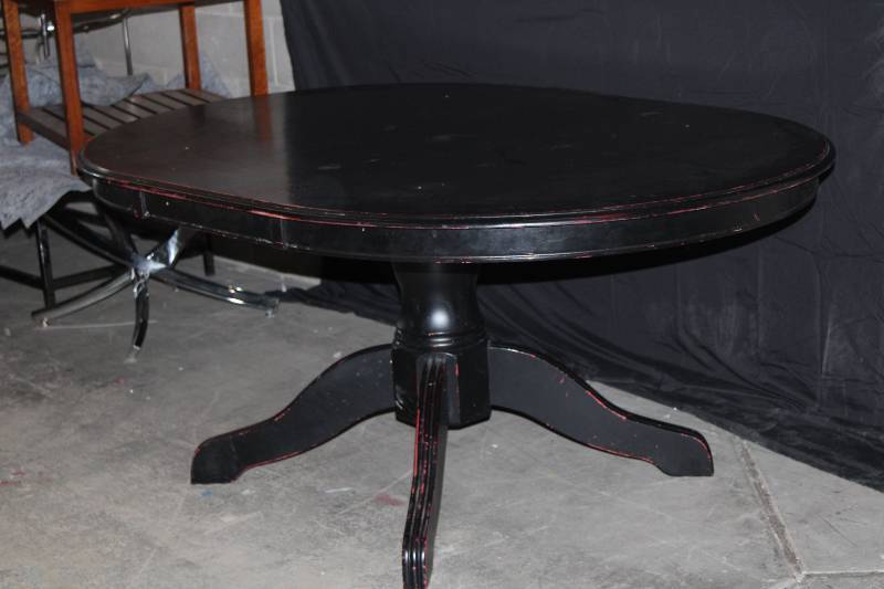Oval Pedestal Painted Dining Room Table