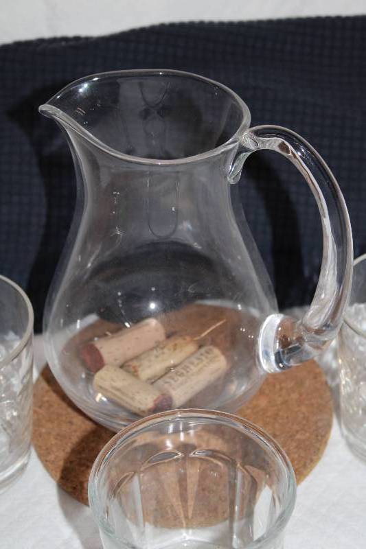 Glass Pitcher and Mixed acrylic and glassware