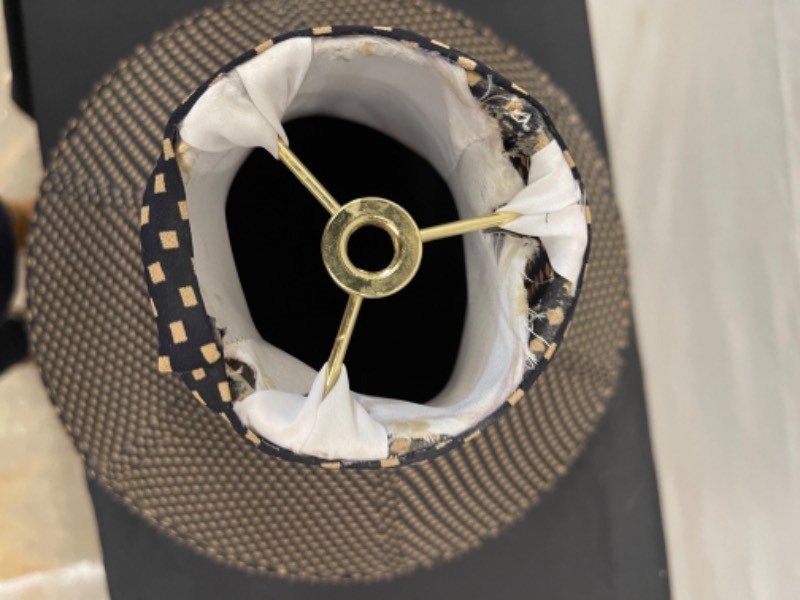 Patterned Beige and Black Lampshade