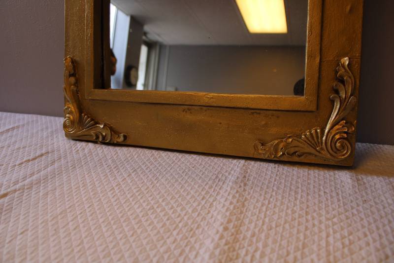 Gold textured decor mirror