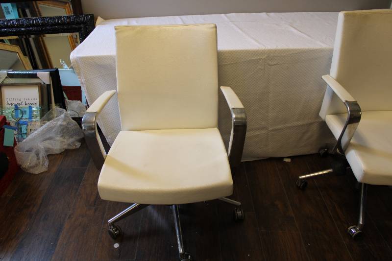White swivel chairs