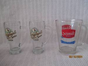 lot 55 image: Leinenkugels Apple Spice and Schmidt Beer Glass Mugs - Set of 3