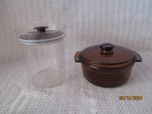 lot 64 image: Lot of Glass Storage Jar and Glass Casserole Dish